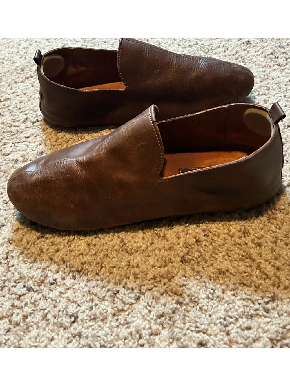 Men's Slip-On Babouche Full Grain Leather House Slippers - Memory Foam